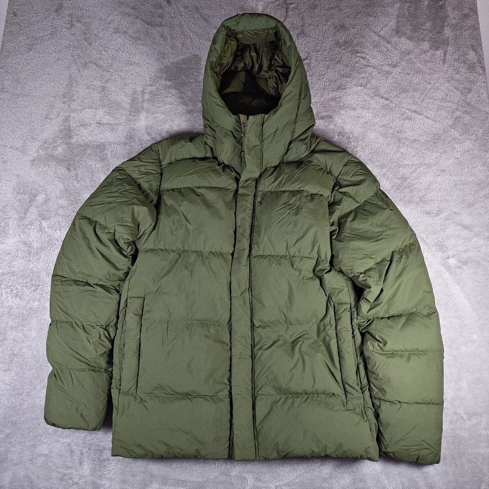 Mountain Hardwear Jacket Men Small Green Glacial Storm Hood Puffer Down Full Zip